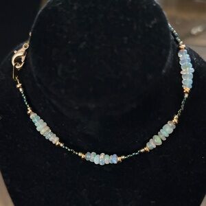 Elegant Opal and Gold Beaded Bracelet